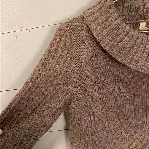 Moth Anthropologie cable knit lacy trim wool blend sweater size small - Picture 4 of 8